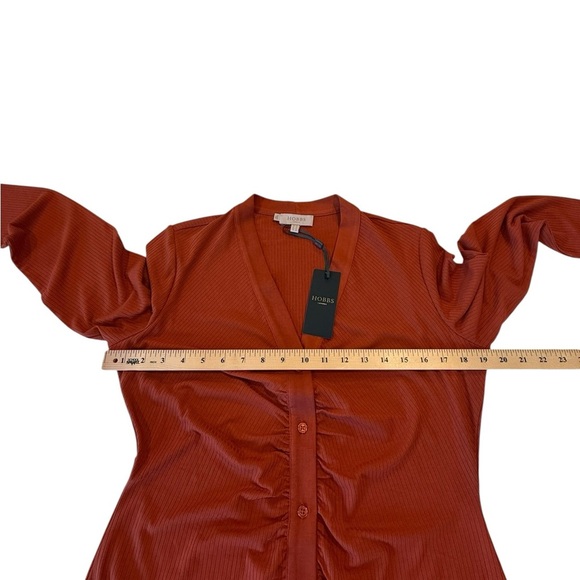 HOBBS London Rib Hatty Jersey Dress in Pecan Brown Rust NEW - Picture 10 of 14